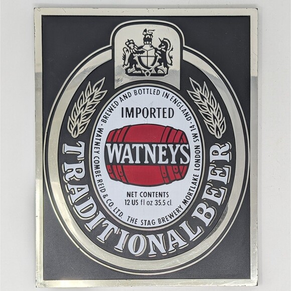 VTG Watneys Imported Red Barrel Beer England Plastic Sign Stand Or Wall Mount - Picture 9 of 9